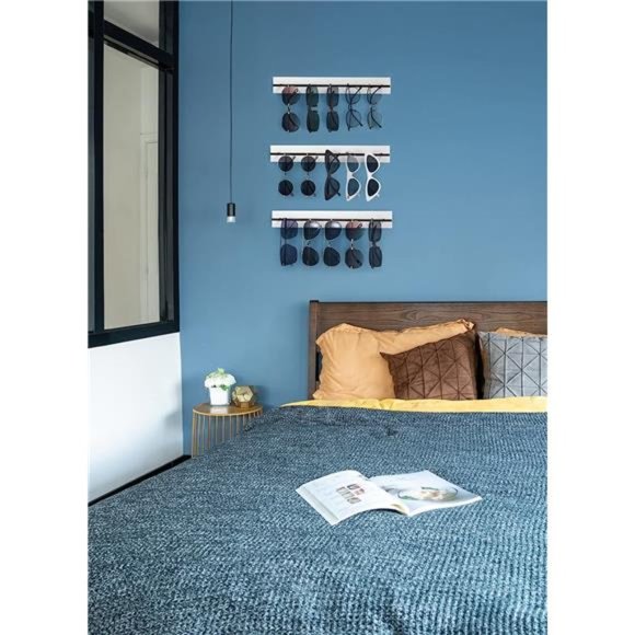 Wood Sunglasses Storage Organizer Wall Mounted Eyeglasses Holder Eyewear Display - Picture 3 of 5